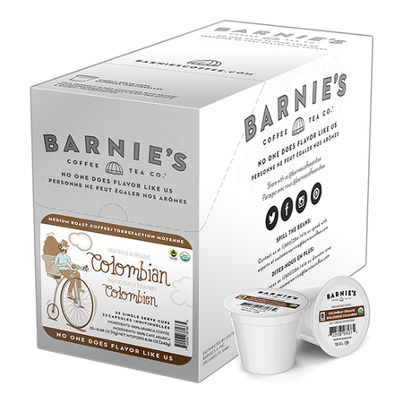 BARNIES COFFEE Fair Trade Organic Colombia, Single Serve Cup, PK96 PK SNBA328166